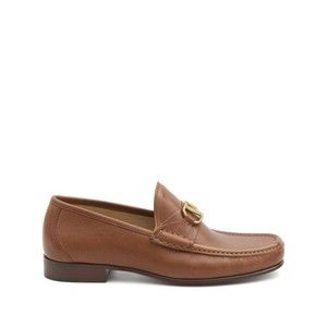 Valentino Garavani Premium Leather Loafers With Gold-Tone Emblem - NWT
